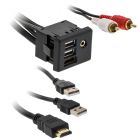 Axxess AX-GMUSBAUX-3 HDMI, USB and 3.5mm Rectangle Panel Jack and Extension Cable