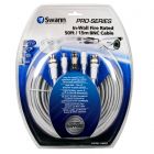 Swann SWPRO-15MFRC 50 foot Video and Power Cable with BNC and DC power plug - FT4/CMR rated and UL approved