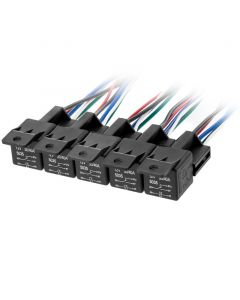 Quality Mobile Video 5035-5PK 12 VDC Automotive SPDT 30/40A 5-Pin Relay with pre-wired sockets - 5 Pack