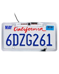 Safesight TOP-ML04R-CHROME Full Frame Chrome Metal License Plate Back up Camera with LED Illumination 